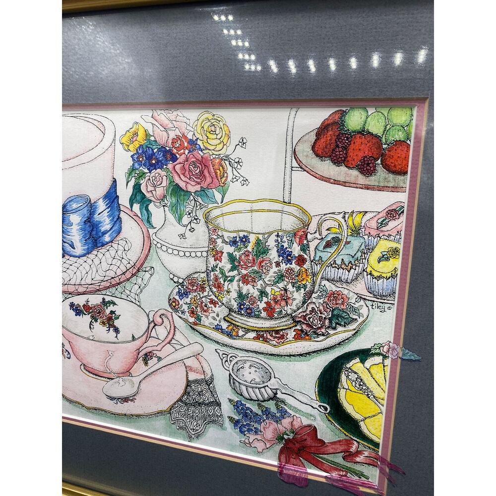 Talley art Tiley's tea treasures framed art wall hanging - Picture 7 of 8